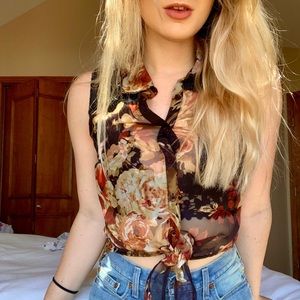 Transparent Floral Lace Top